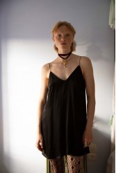 NIDODILEDA Autumn mini dress Μαύρο μίνι φόρεμα