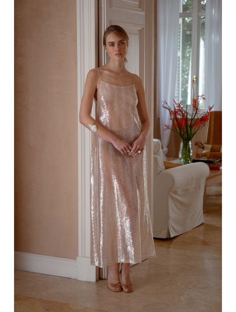 NIDODILEDA Awakening Dress Scale Sequined Semi-sheer