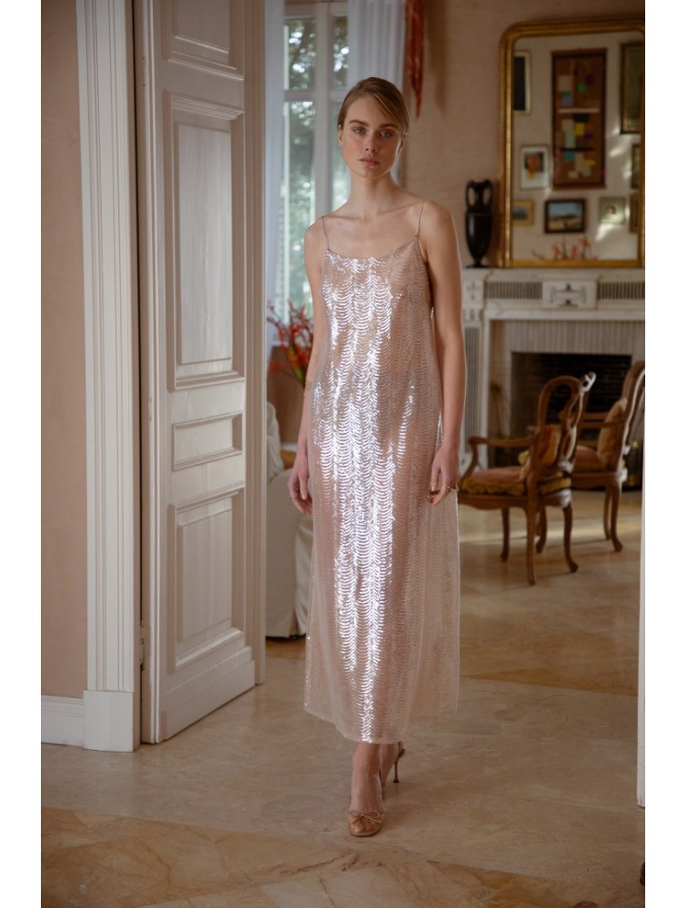 NIDODILEDA Awakening Dress Scale Sequined Semi-sheer