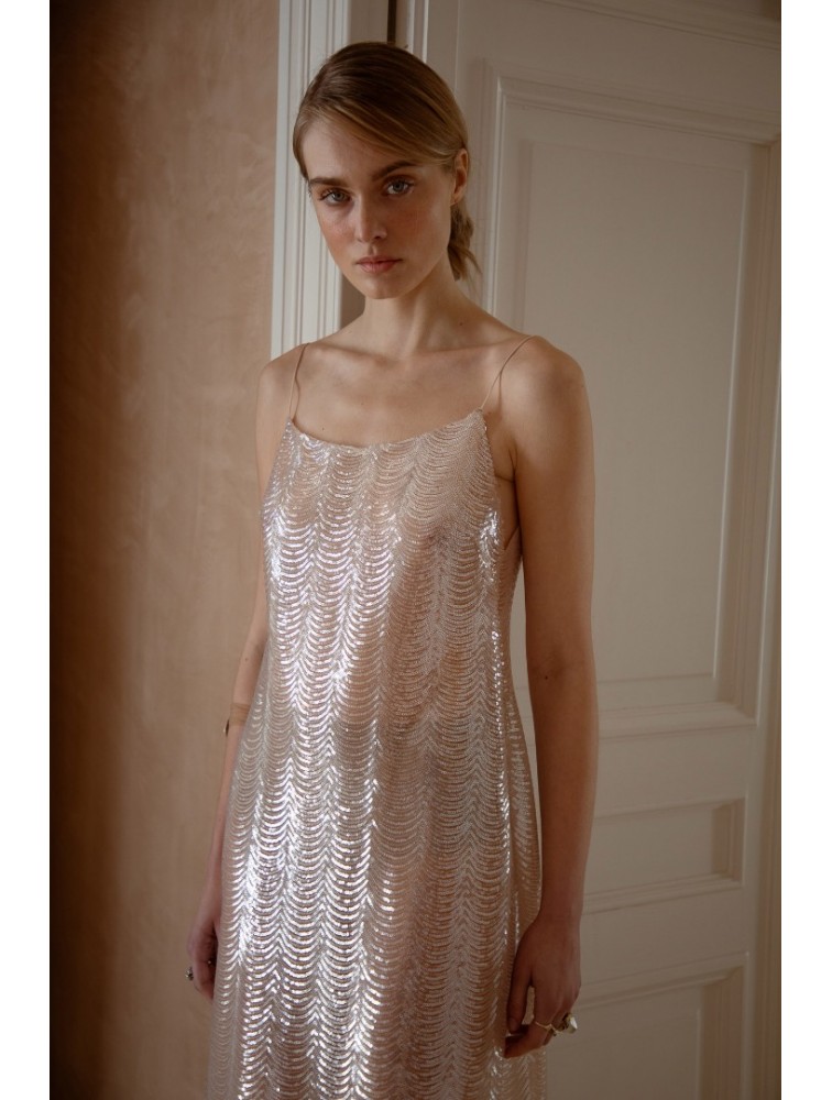 NIDODILEDA Awakening Dress Scale Sequined Semi-sheer