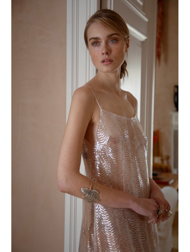 NIDODILEDA Awakening Dress Scale Sequined Semi-sheer