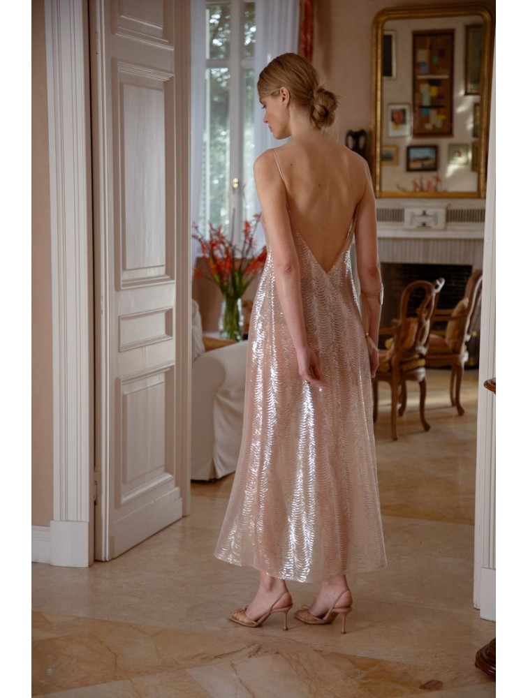 NIDODILEDA Awakening Dress Scale Sequined Semi-sheer