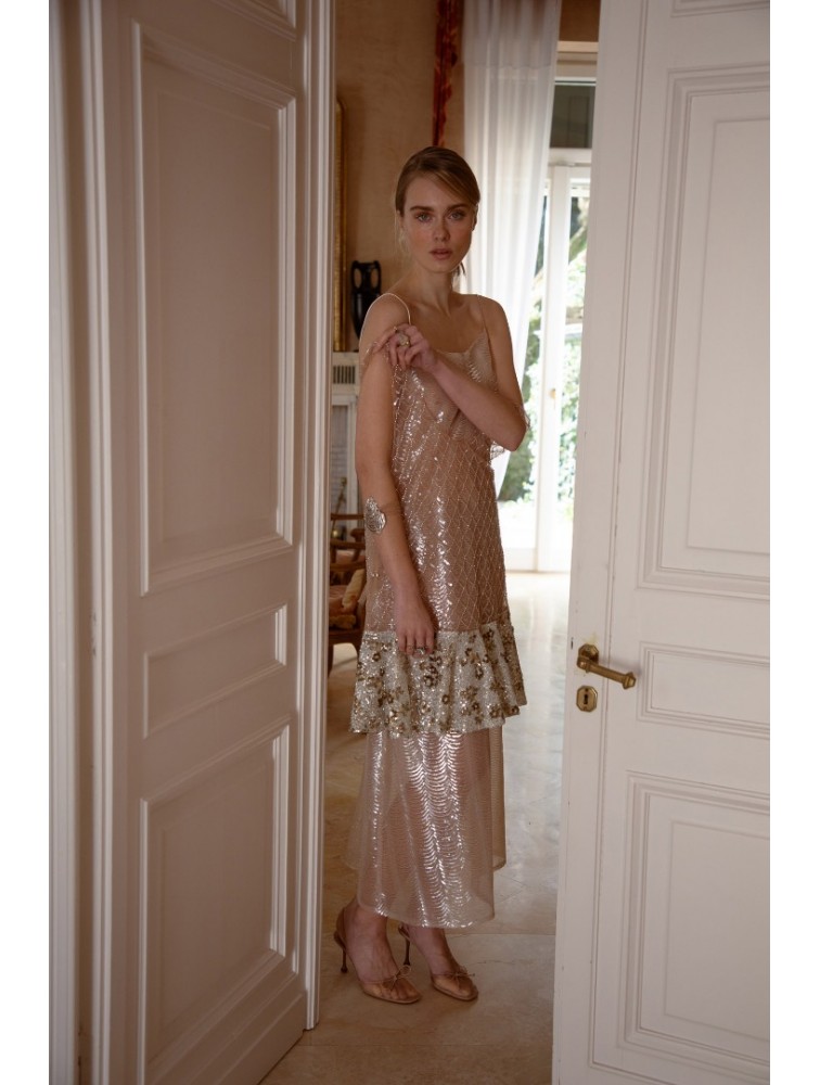 NIDODILEDA Awakening Dress Scale Sequined Semi-sheer