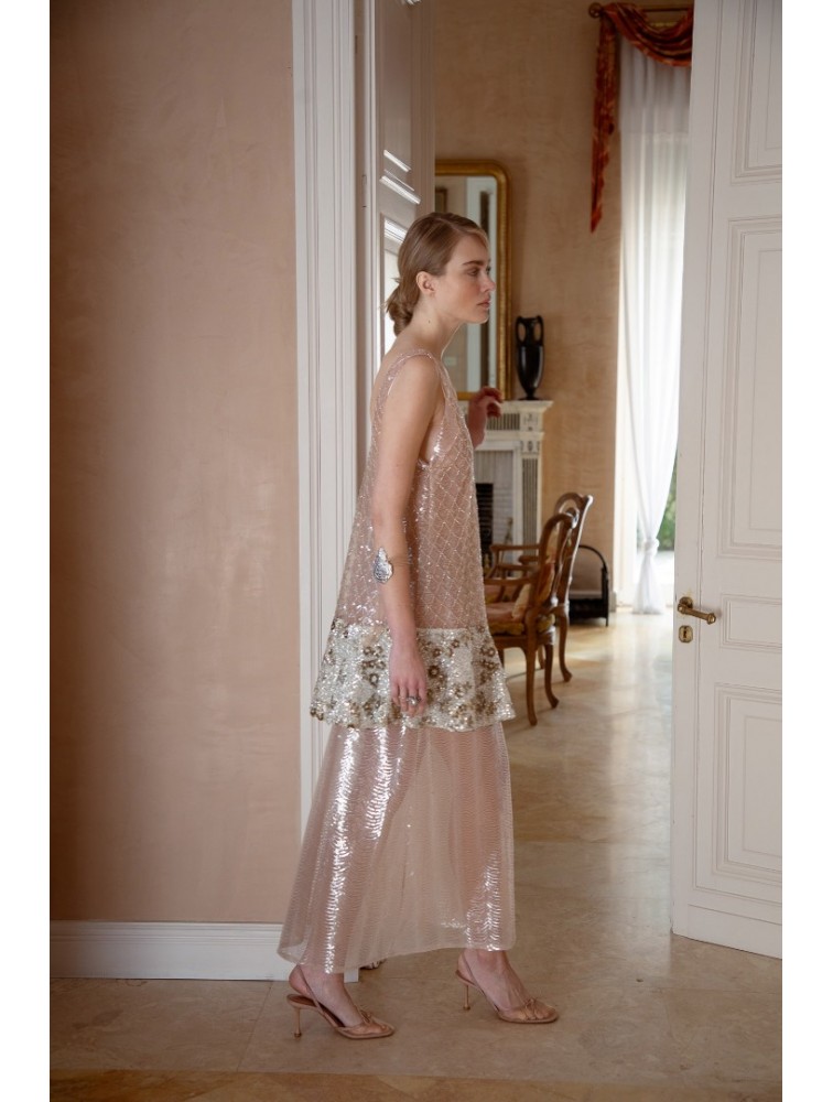 NIDODILEDA Awakening Dress Scale Sequined Semi-sheer