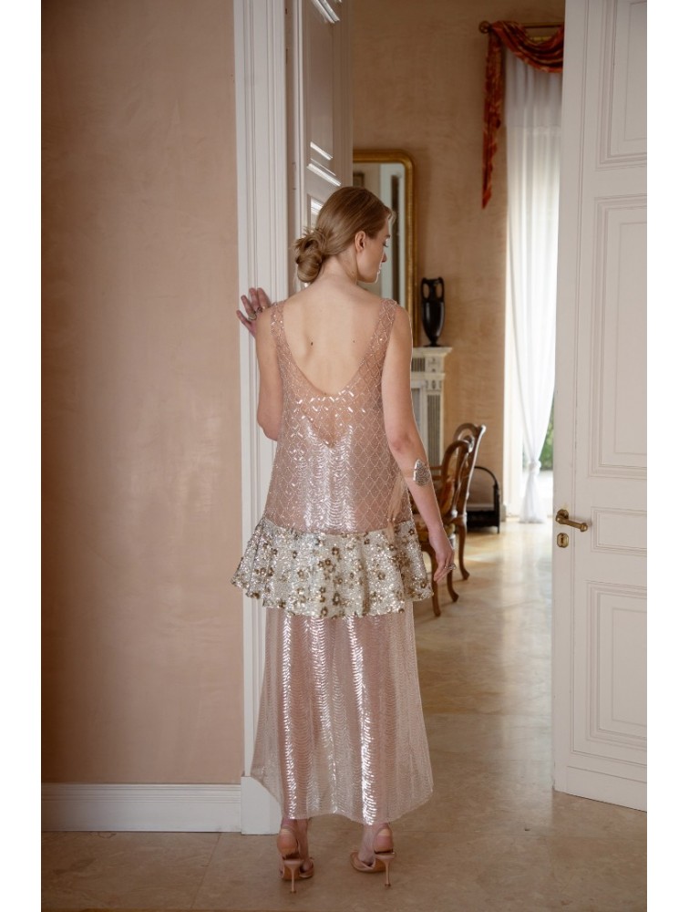 NIDODILEDA Awakening Dress Scale Sequined Semi-sheer