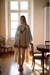 NIDODILEDA Between Topdress Embroidered Lace Embellished Light Yellow
