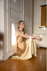 NIDODILEDA Between Topdress Embroidered Lace Embellished Light Yellow