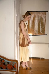 NIDODILEDA Between Topdress Embroidered Lace Embellished Light Yellow