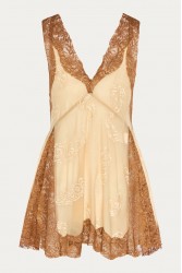 NIDODILEDA Between Topdress Embroidered Lace Embellished Light Yellow