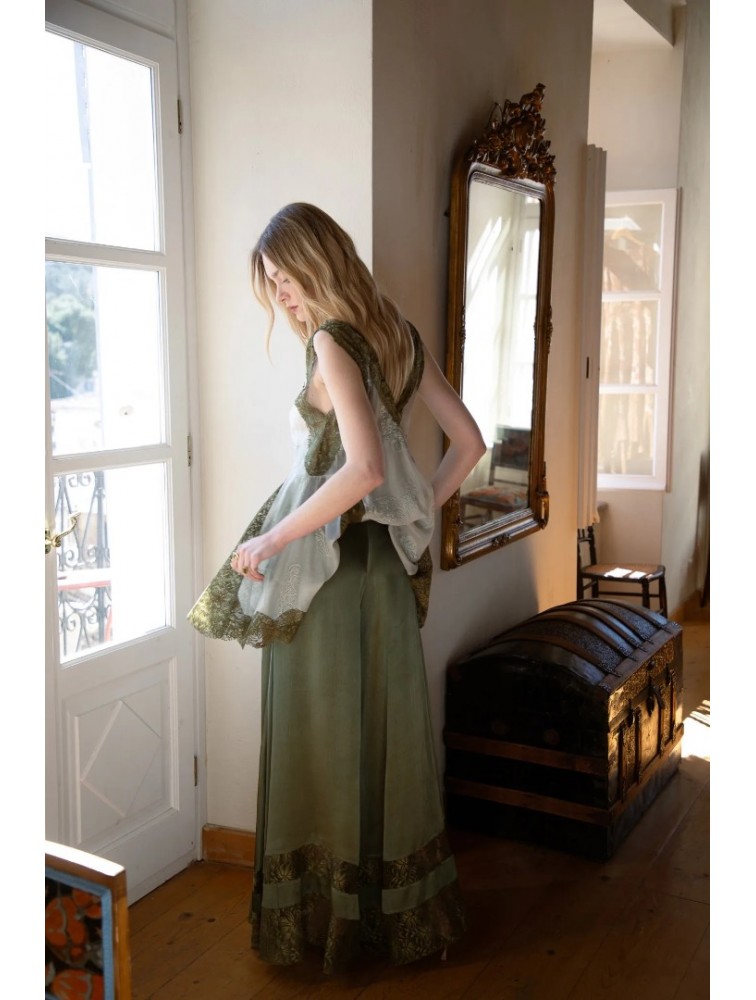NIDODILEDA Between Topdress Embroidered Lace Embellished Mint