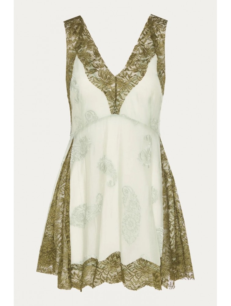 NIDODILEDA Between Topdress Embroidered Lace Embellished Mint