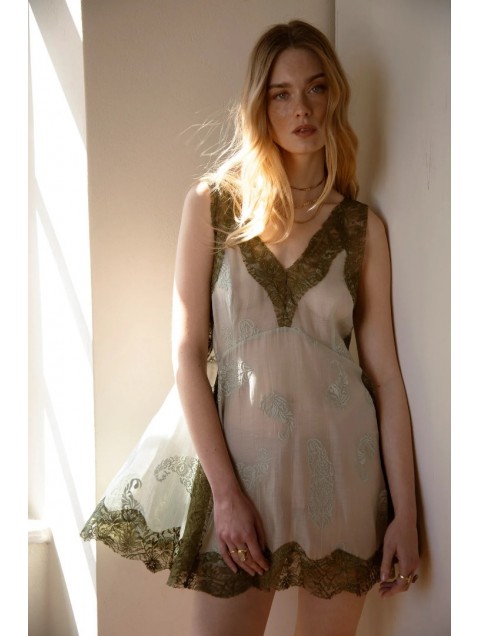 NIDODILEDA Between Topdress Embroidered Lace Embellished Mint