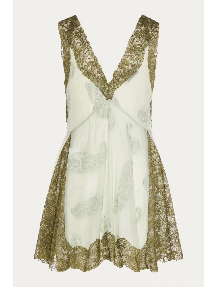 NIDODILEDA Between Topdress Embroidered Lace Embellished Mint