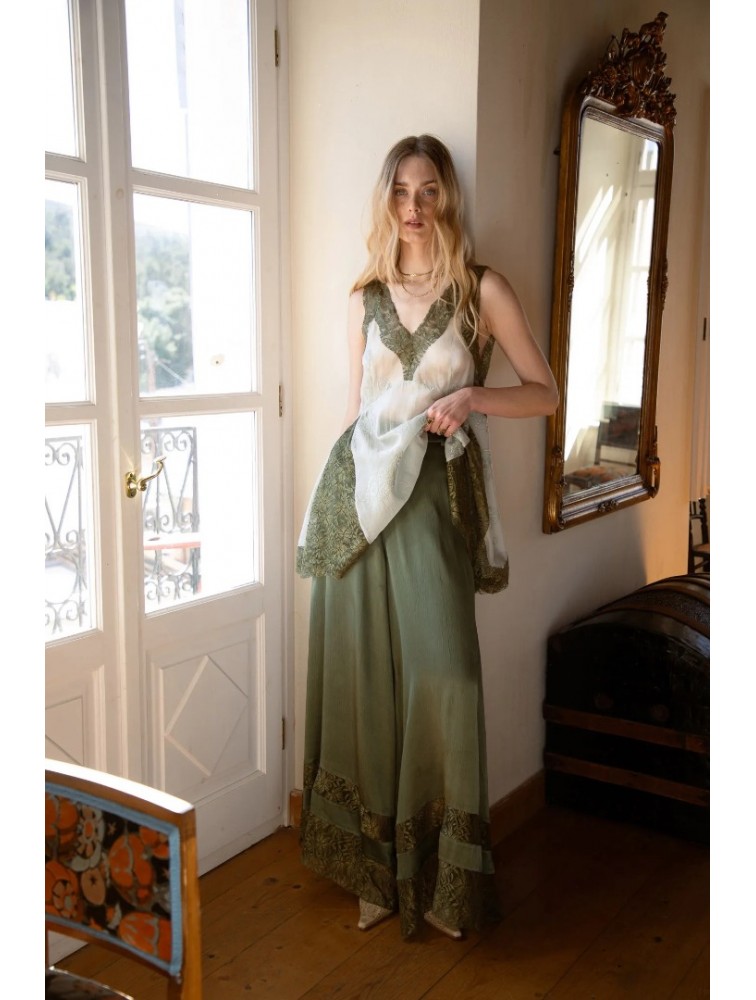 NIDODILEDA Between Topdress Embroidered Lace Embellished Mint