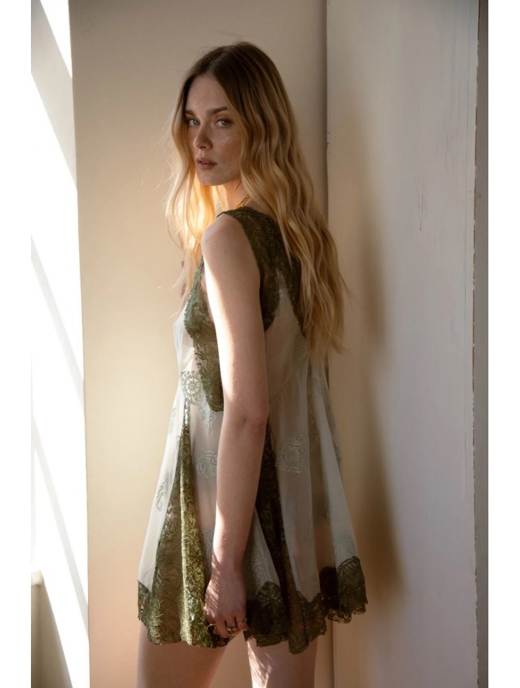 NIDODILEDA Between Topdress Embroidered Lace Embellished Mint