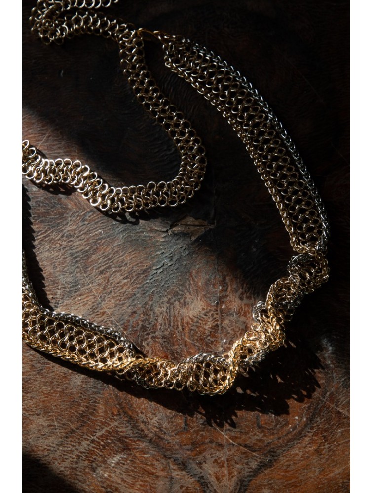 NIDODILEDA Blaise Belt Silver Gold Δίχρωμη Ζώνη