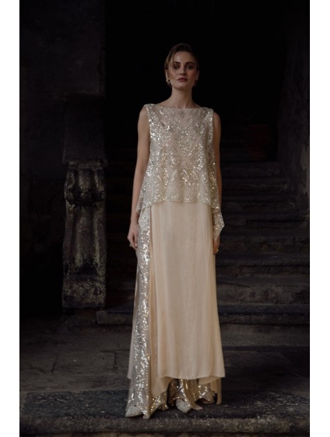 NIDODILEDA Blanche Top Dress Silvery Nude Μπεζ Τοπ Φόρεμα