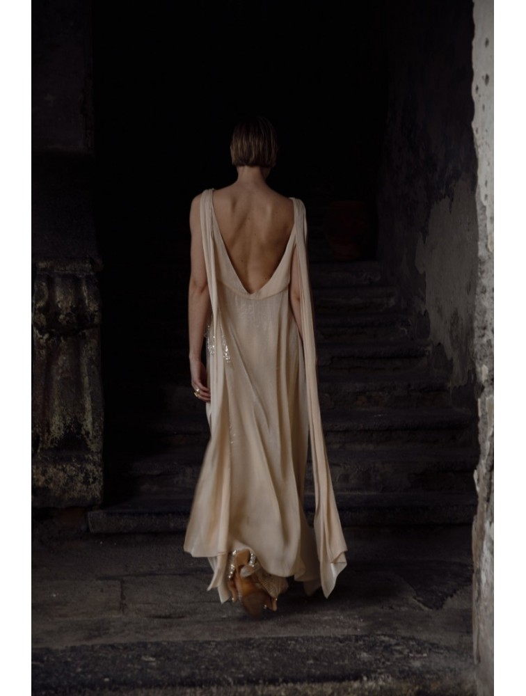 NIDODILEDA Blanche Top Dress Silvery Nude Μπεζ Τοπ Φόρεμα