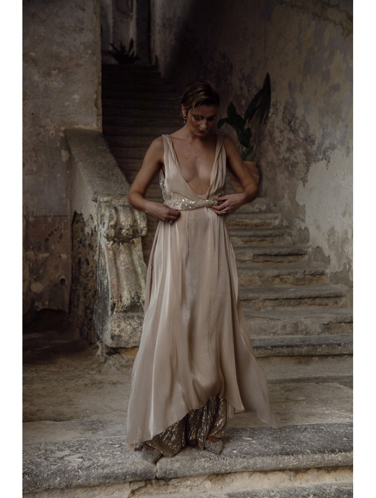 NIDODILEDA Blanche Top Dress Silvery Nude Μπεζ Τοπ Φόρεμα