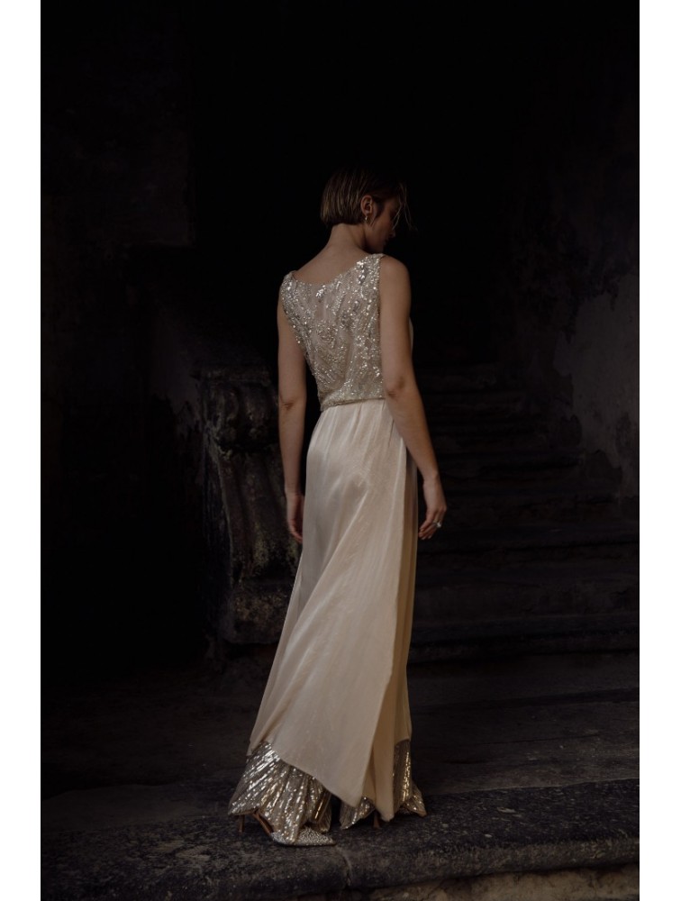 NIDODILEDA Blanche Top Dress Silvery Nude Μπεζ Τοπ Φόρεμα