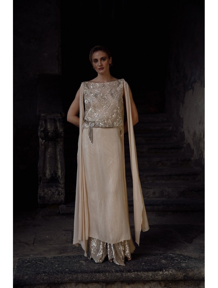 NIDODILEDA Blanche Top Dress Silvery Nude Μπεζ Τοπ Φόρεμα