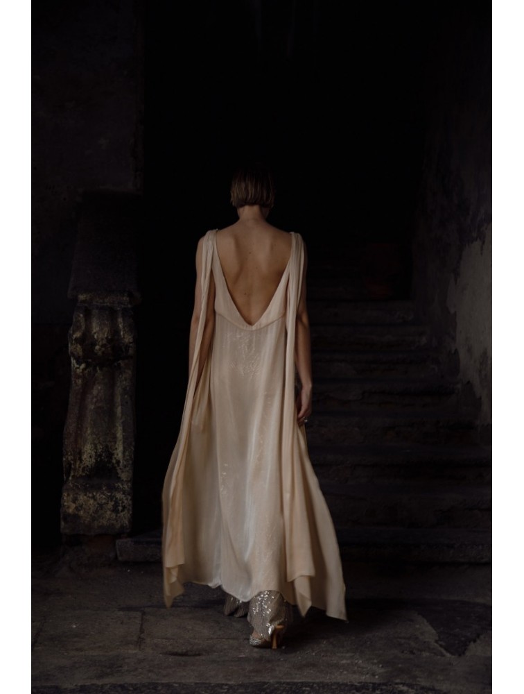 NIDODILEDA Blanche Top Dress Silvery Nude Μπεζ Τοπ Φόρεμα