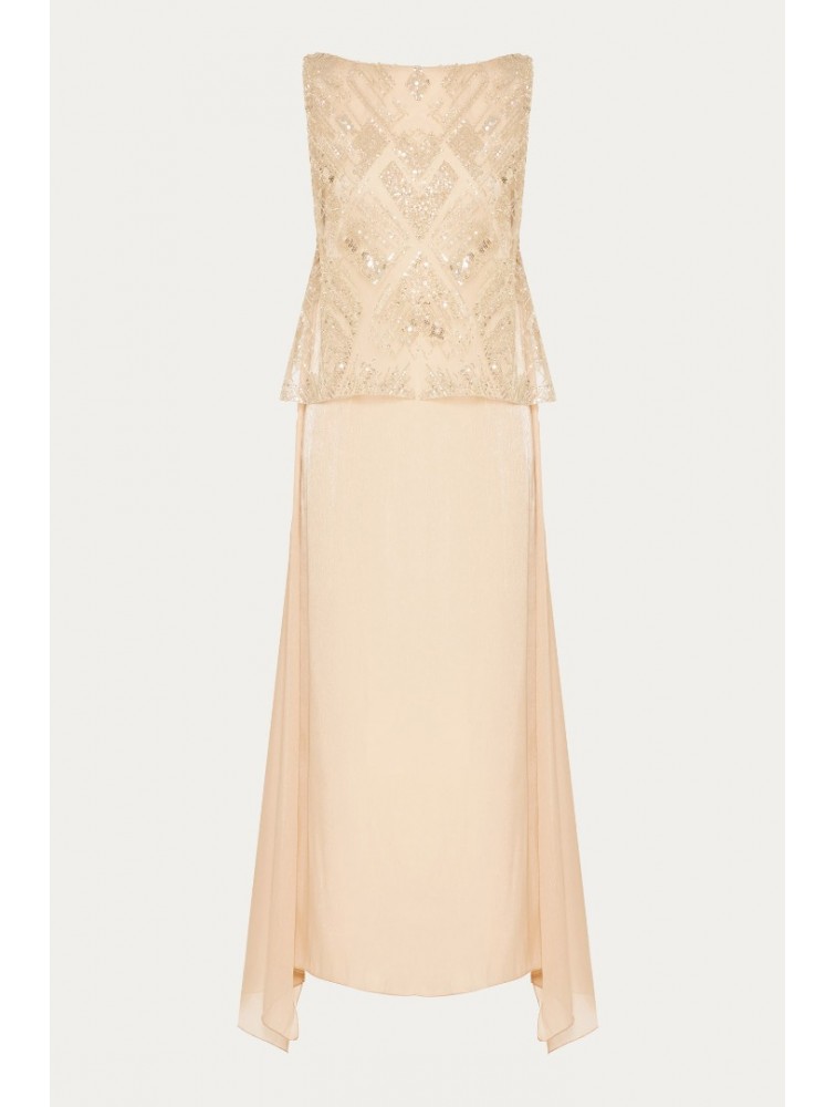 NIDODILEDA Blanche Top Dress Silvery Nude Μπεζ Τοπ Φόρεμα