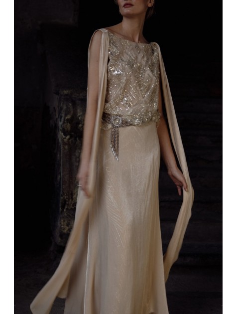 NIDODILEDA Blanche Top Dress Silvery Nude Μπεζ Τοπ Φόρεμα