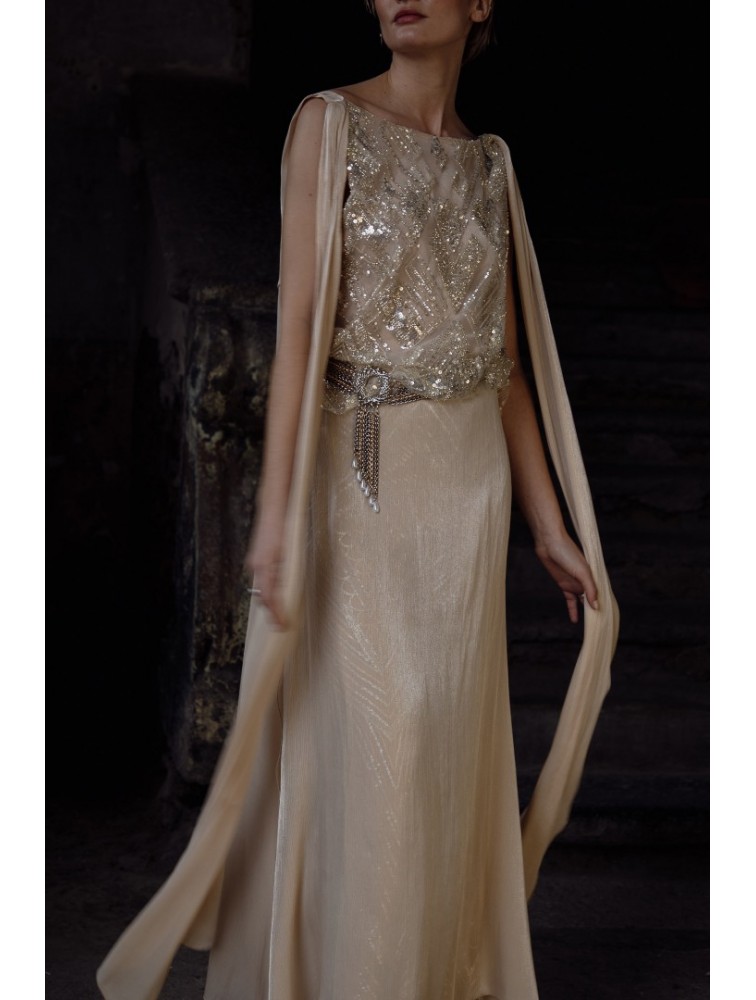 NIDODILEDA Blanche Top Dress Silvery Nude Μπεζ Τοπ Φόρεμα