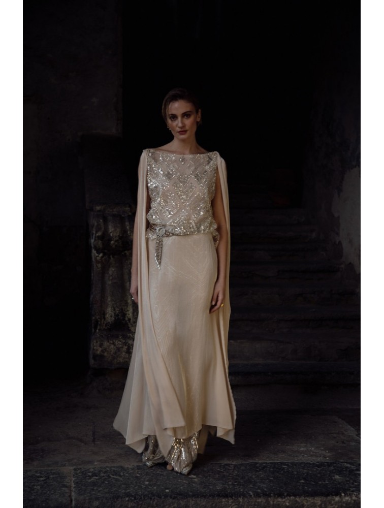 NIDODILEDA Blanche Top Dress Silvery Nude Μπεζ Τοπ Φόρεμα