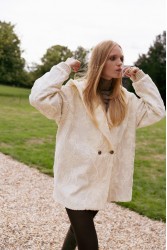 NIDODILEDA Cecelia Jacket Embroidered Sequined Hoodie Off White Εκρού Κεντητό Παγετένιο Τζάκετ