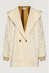 NIDODILEDA Cecelia Jacket Embroidered Sequined Hoodie Off White Εκρού Κεντητό Παγετένιο Τζάκετ