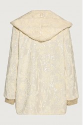 NIDODILEDA Cecelia Jacket Embroidered Sequined Hoodie Off White Εκρού Κεντητό Παγετένιο Τζάκετ