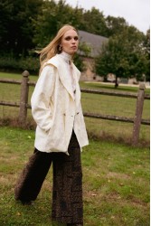 NIDODILEDA Cecelia Jacket Embroidered Sequined Hoodie Off White Εκρού Κεντητό Παγετένιο Τζάκετ