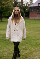 NIDODILEDA Cecelia Jacket Embroidered Sequined Hoodie Off White Εκρού Κεντητό Παγετένιο Τζάκετ