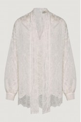 NIDODILEDA Celine Shirt Embroidered Off White Λευκό Κεντητό Πουκάμισο