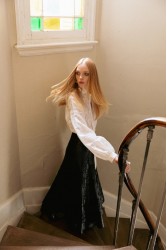 NIDODILEDA Celine Shirt Embroidered Off White Λευκό Κεντητό Πουκάμισο