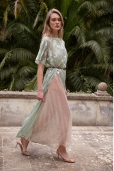 NIDODILEDA Crossing Top Dress Jacquard Patterned Tulle
