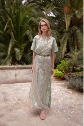 NIDODILEDA Crossing Top Dress Jacquard Patterned Tulle