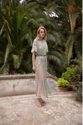 NIDODILEDA Crossing Top Dress Jacquard Patterned Tulle