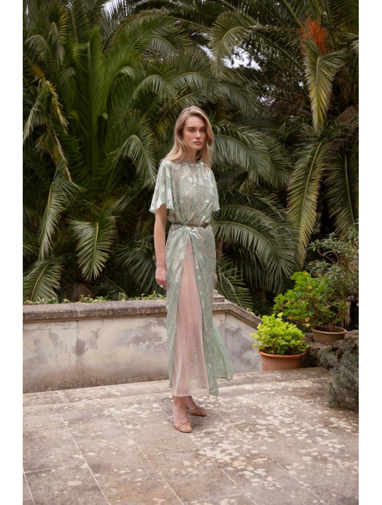 NIDODILEDA Crossing Top Dress Jacquard Patterned Tulle