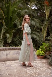 NIDODILEDA Crossing Top Dress Jacquard Patterned Tulle
