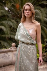 NIDODILEDA Crossing Top Dress Jacquard Patterned Tulle