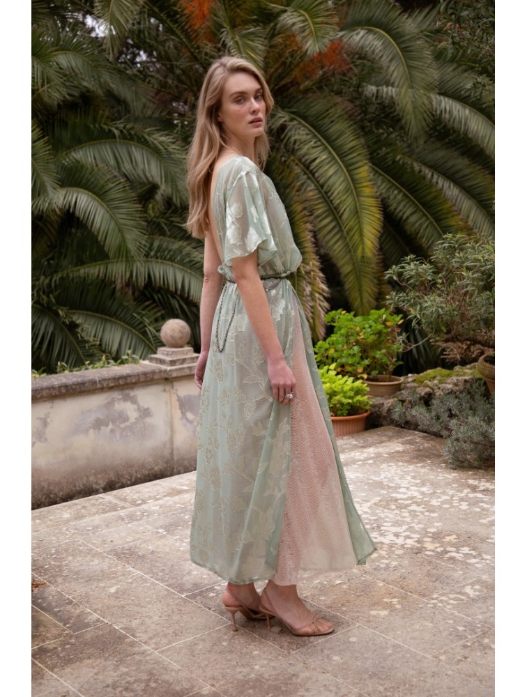 NIDODILEDA Crossing Top Dress Jacquard Patterned Tulle