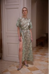 NIDODILEDA Crossing Top Dress Jacquard Patterned Tulle