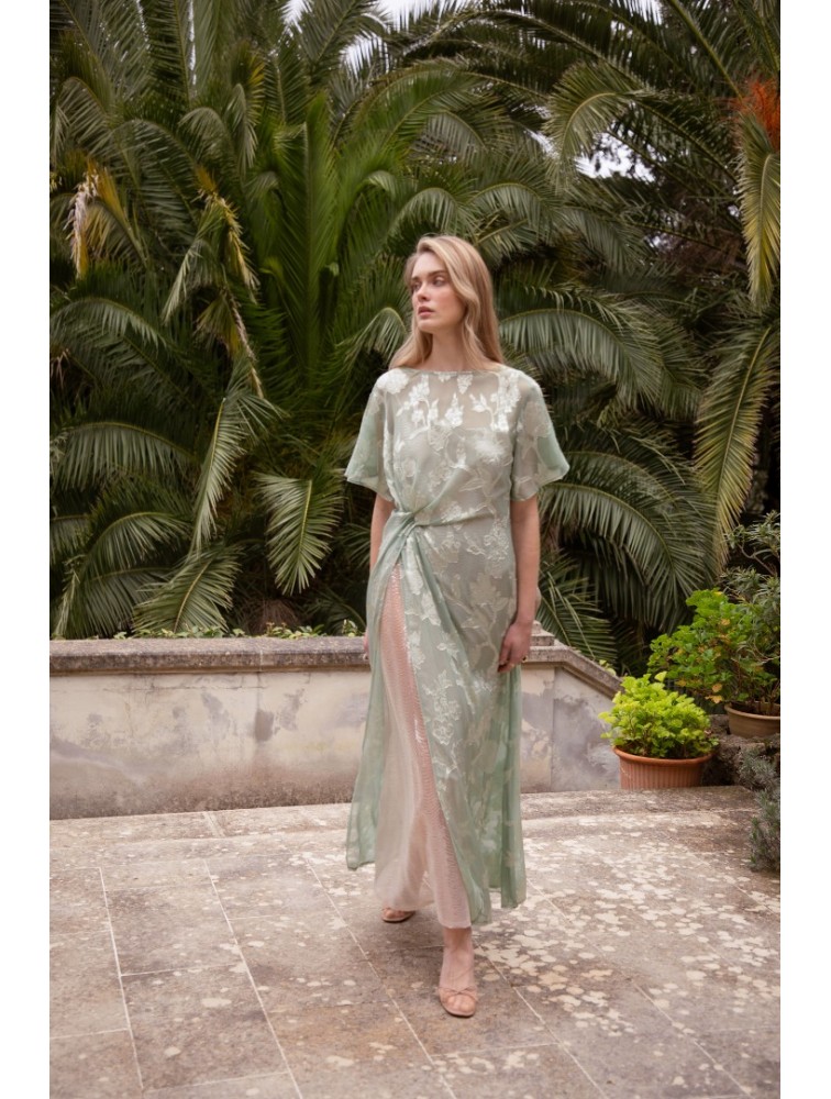 NIDODILEDA Crossing Top Dress Jacquard Patterned Tulle