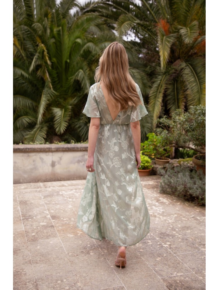 NIDODILEDA Crossing Top Dress Jacquard Patterned Tulle