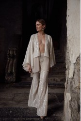 NIDODILEDA Dream Fringed Flares Off White Εκρού Παντελόνα