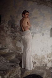 NIDODILEDA Dream Fringed Flares Off White Εκρού Παντελόνα