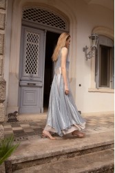 NIDODILEDA Drift Dress Sparkly Thread Sand